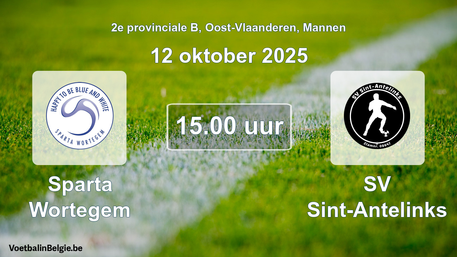 Scheduled match men football: Sparta Wortegem - SV Sint-Antelinks (12 October 2025)