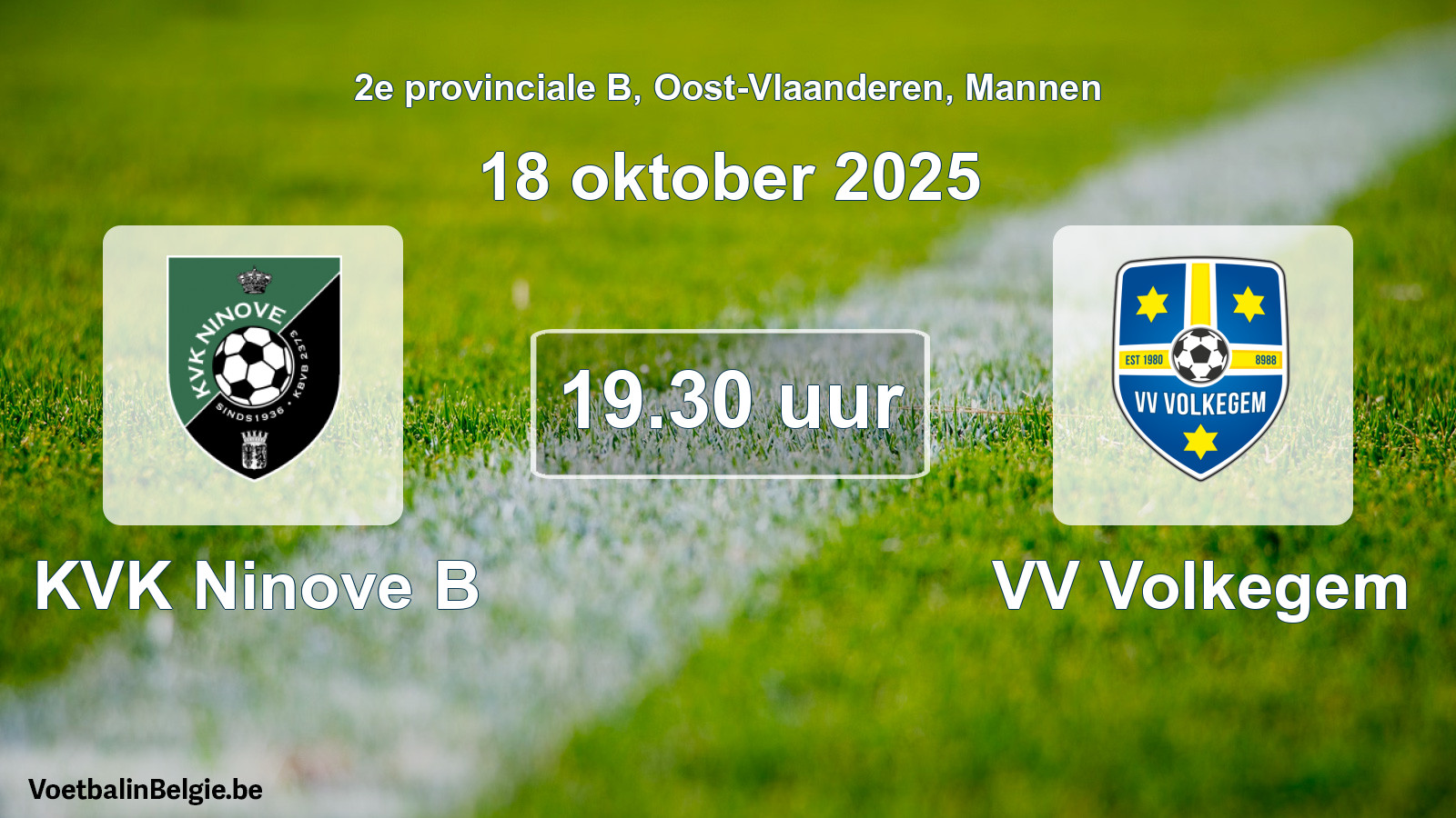Geplantes Spiel männer-Fußball: KVK Ninove B - VV Volkegem (18 Oktober 2025)
