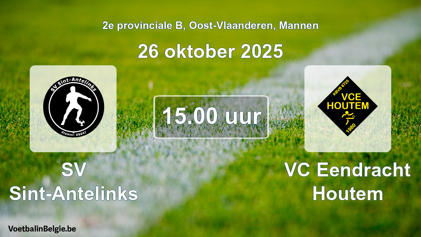 Scheduled match men football: SV Sint-Antelinks - VC Eendracht Houtem (26 October 2025)
