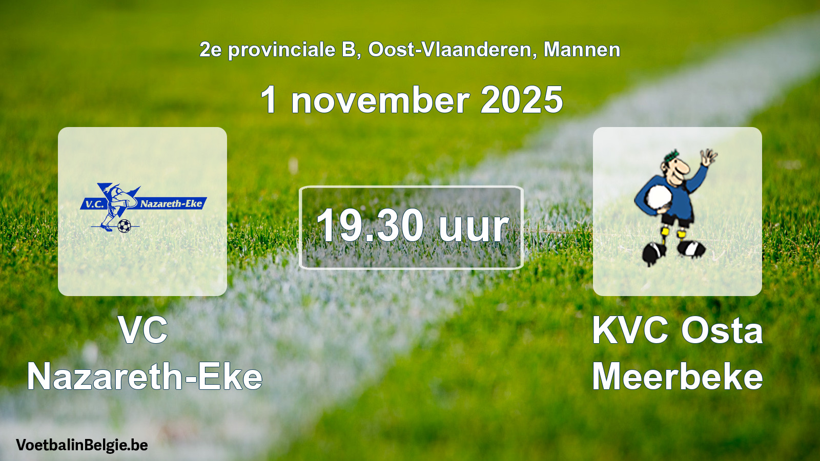 Scheduled match men football: VC Nazareth-Eke - KVC Osta Meerbeke (1 November 2025)