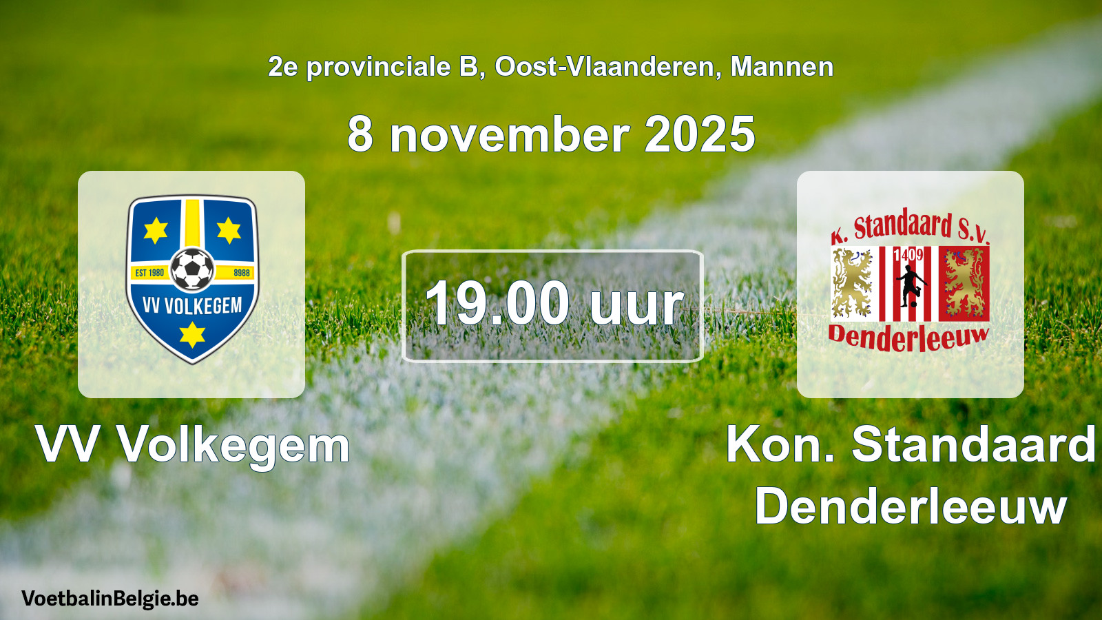Scheduled match men football: VV Volkegem - Kon. Standaard Denderleeuw (8 November 2025)