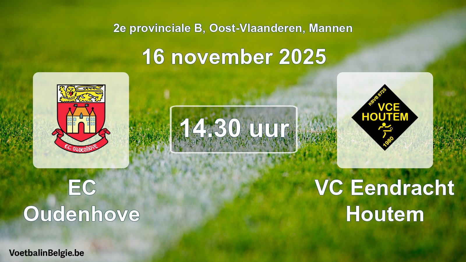 Scheduled match men football: EC Oudenhove - VC Eendracht Houtem (16 November 2025)