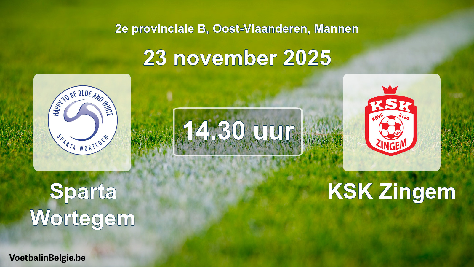 Scheduled match men football: Sparta Wortegem - KSK Zingem (23 November 2025)