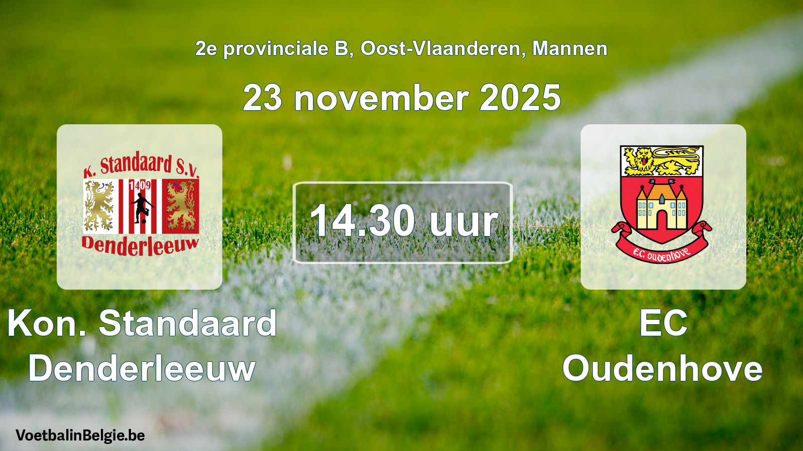 Scheduled match men football: Kon. Standaard Denderleeuw - EC Oudenhove (23 November 2025)