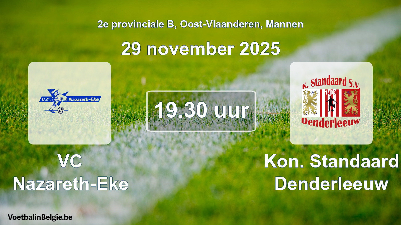 Scheduled match men football: VC Nazareth-Eke - Kon. Standaard Denderleeuw (29 November 2025)