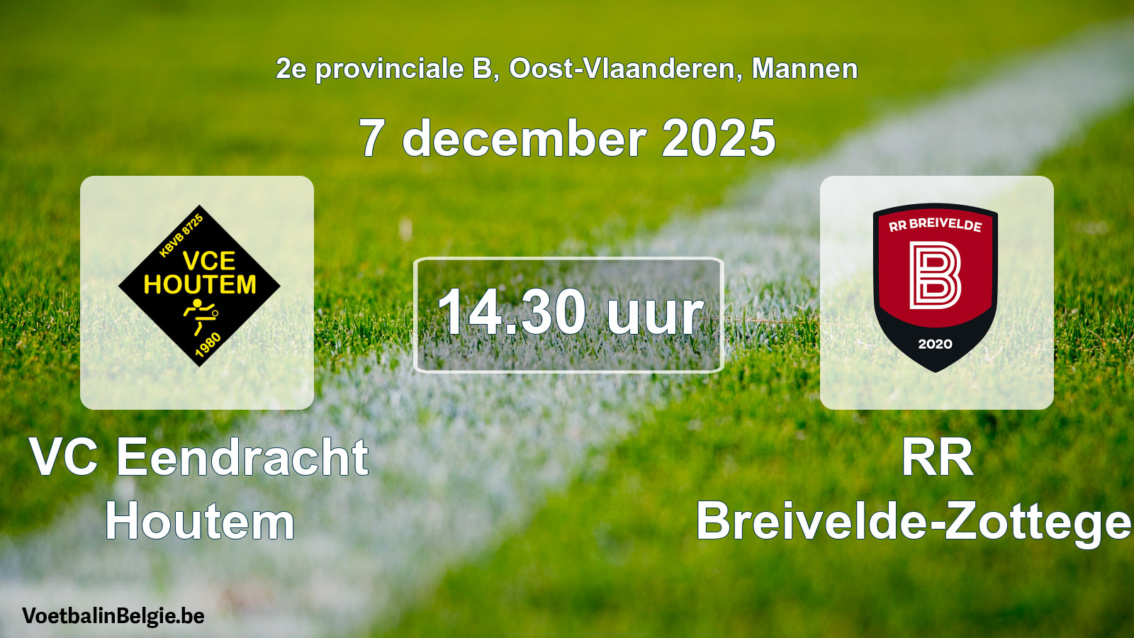 Scheduled match men football: VC Eendracht Houtem - RR Breivelde-Zottegem (7 December 2025)