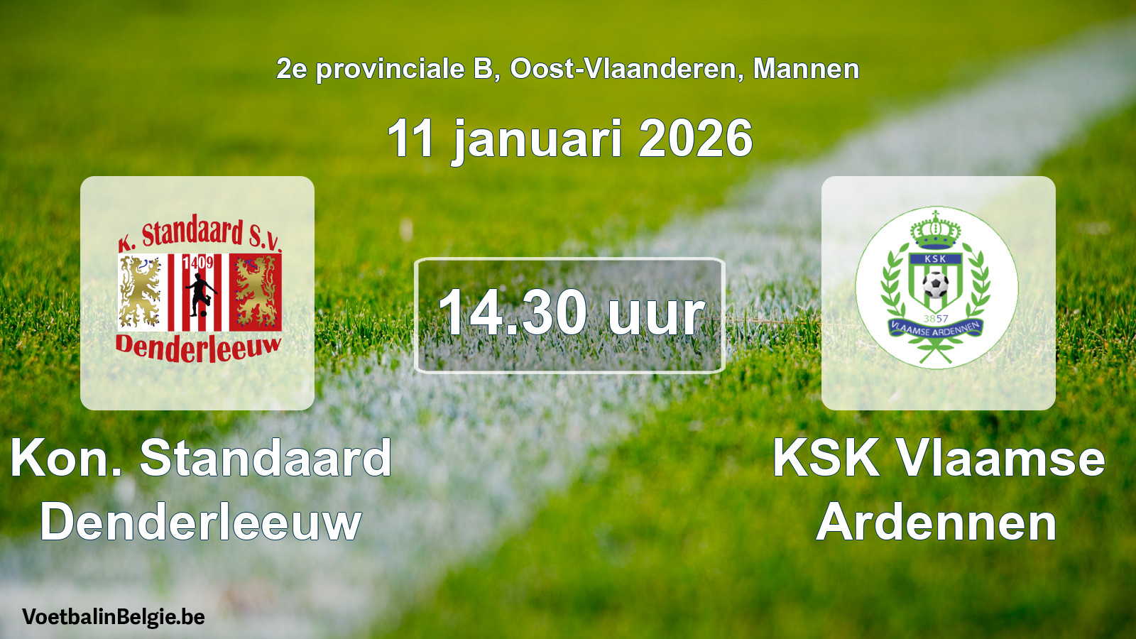 Scheduled match men football: Kon. Standaard Denderleeuw - KSK Vlaamse Ardennen (11 January 2026)