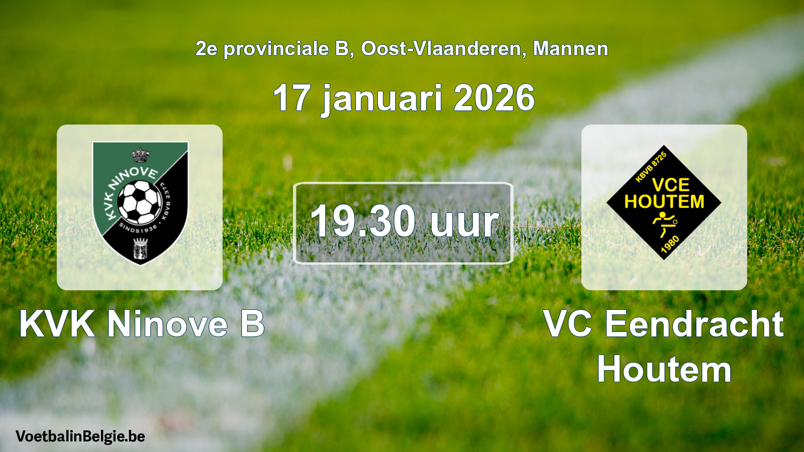 Scheduled match men football: KVK Ninove B - VC Eendracht Houtem (17 January 2026)