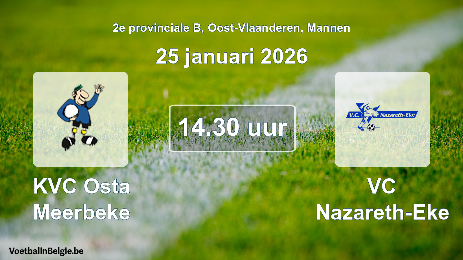 Scheduled match men football: KVC Osta Meerbeke - VC Nazareth-Eke (25 January 2026)