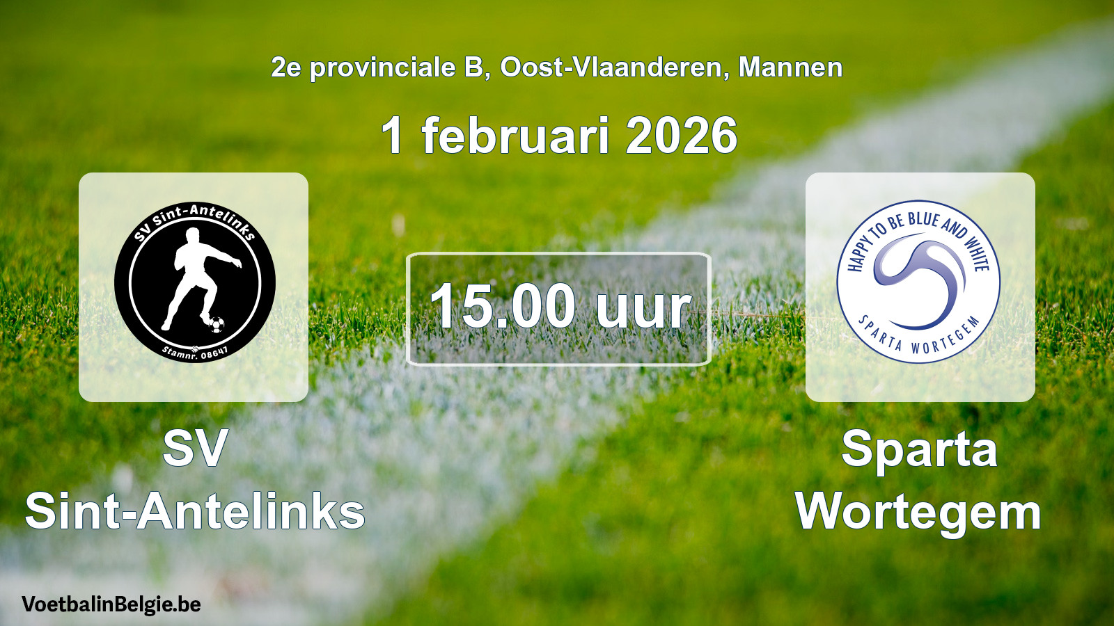 Scheduled match men football: SV Sint-Antelinks - Sparta Wortegem (1 February 2026)