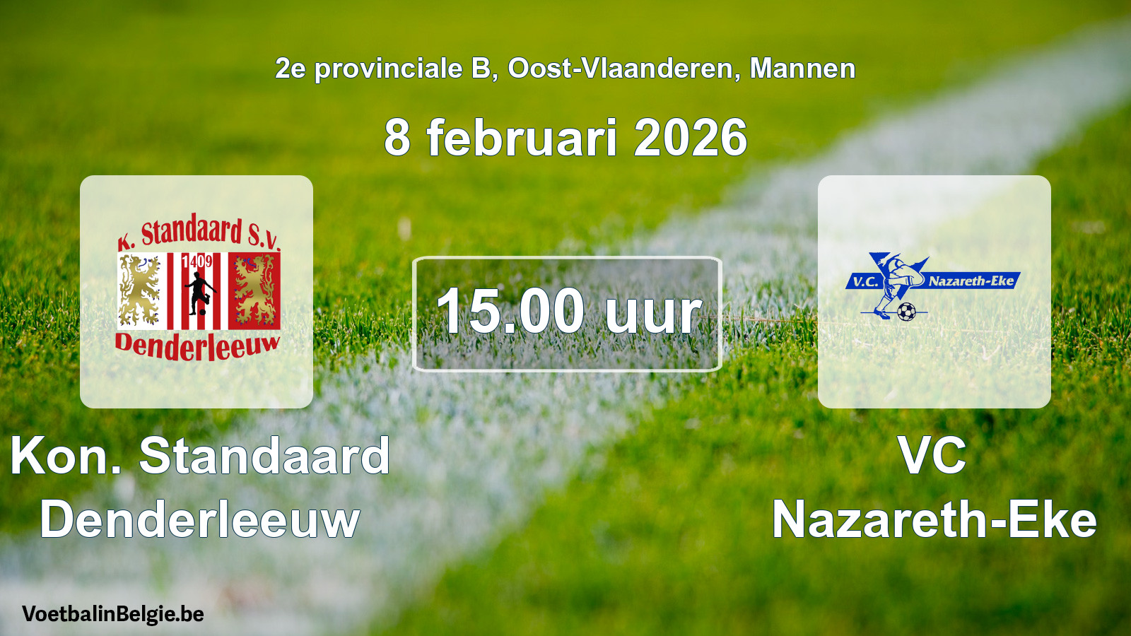 Scheduled match men football: Kon. Standaard Denderleeuw - VC Nazareth-Eke (8 February 2026)
