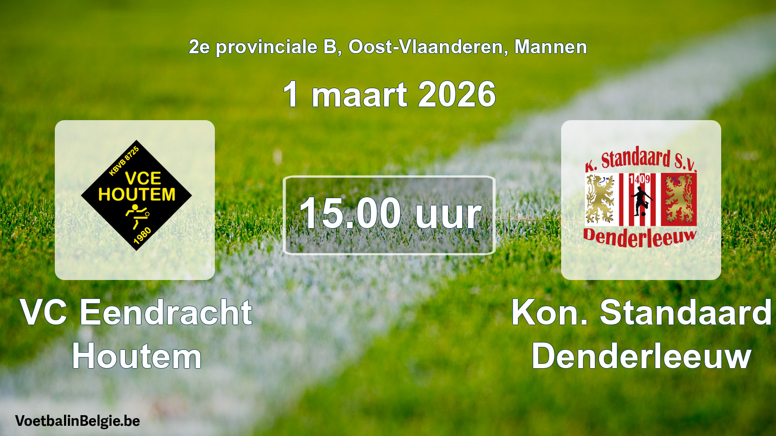 Scheduled match men football: VC Eendracht Houtem - Kon. Standaard Denderleeuw (1 March 2026)