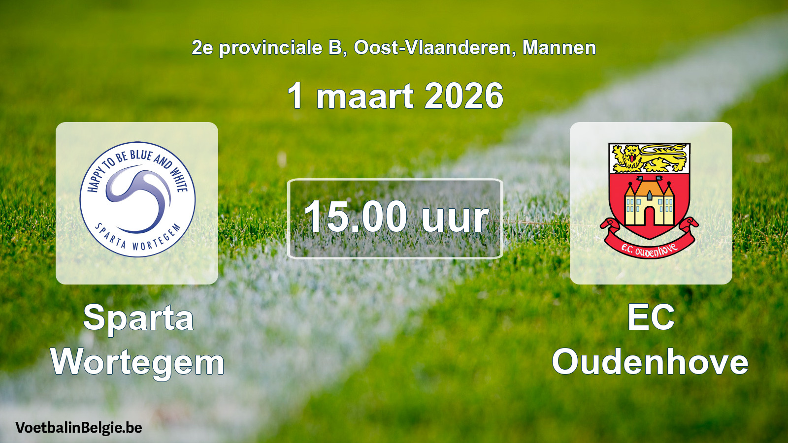 Scheduled match men football: Sparta Wortegem - EC Oudenhove (1 March 2026)