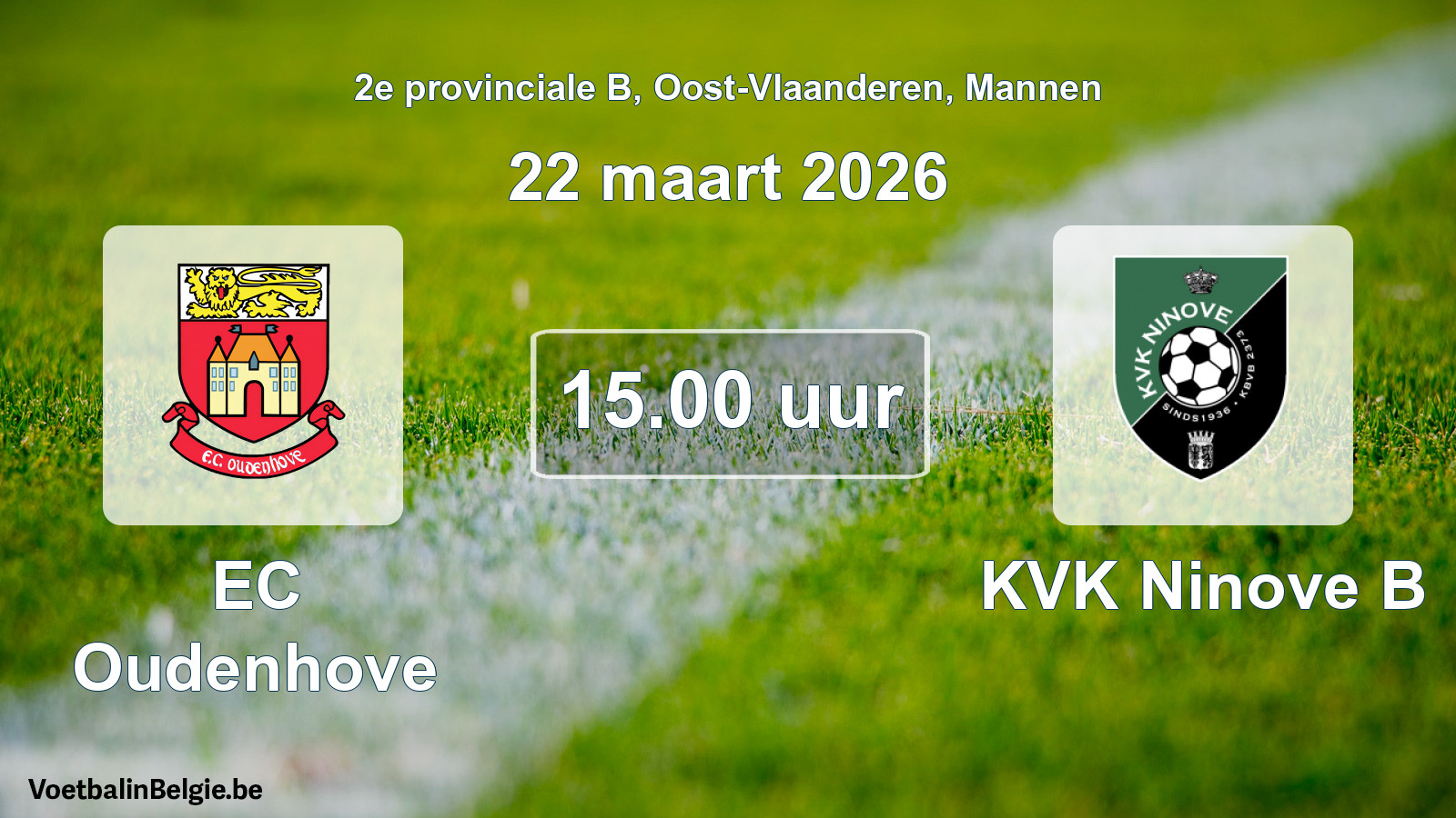 Geplantes Spiel männer-Fußball: EC Oudenhove - KVK Ninove B (22 März 2026)