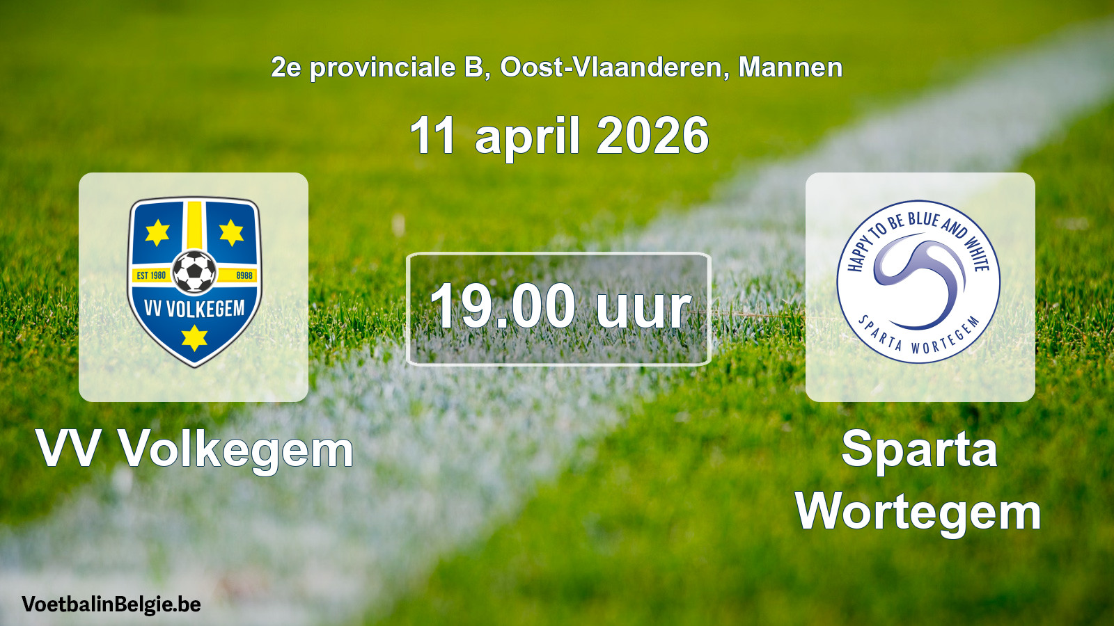 Scheduled match men football: VV Volkegem - Sparta Wortegem (11 April 2026)