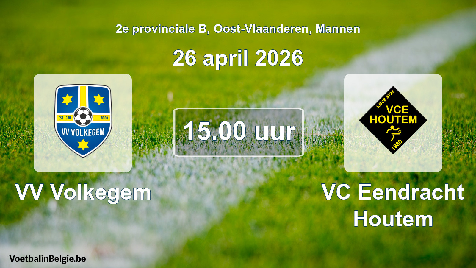 Scheduled match men football: VV Volkegem - VC Eendracht Houtem (26 April 2026)