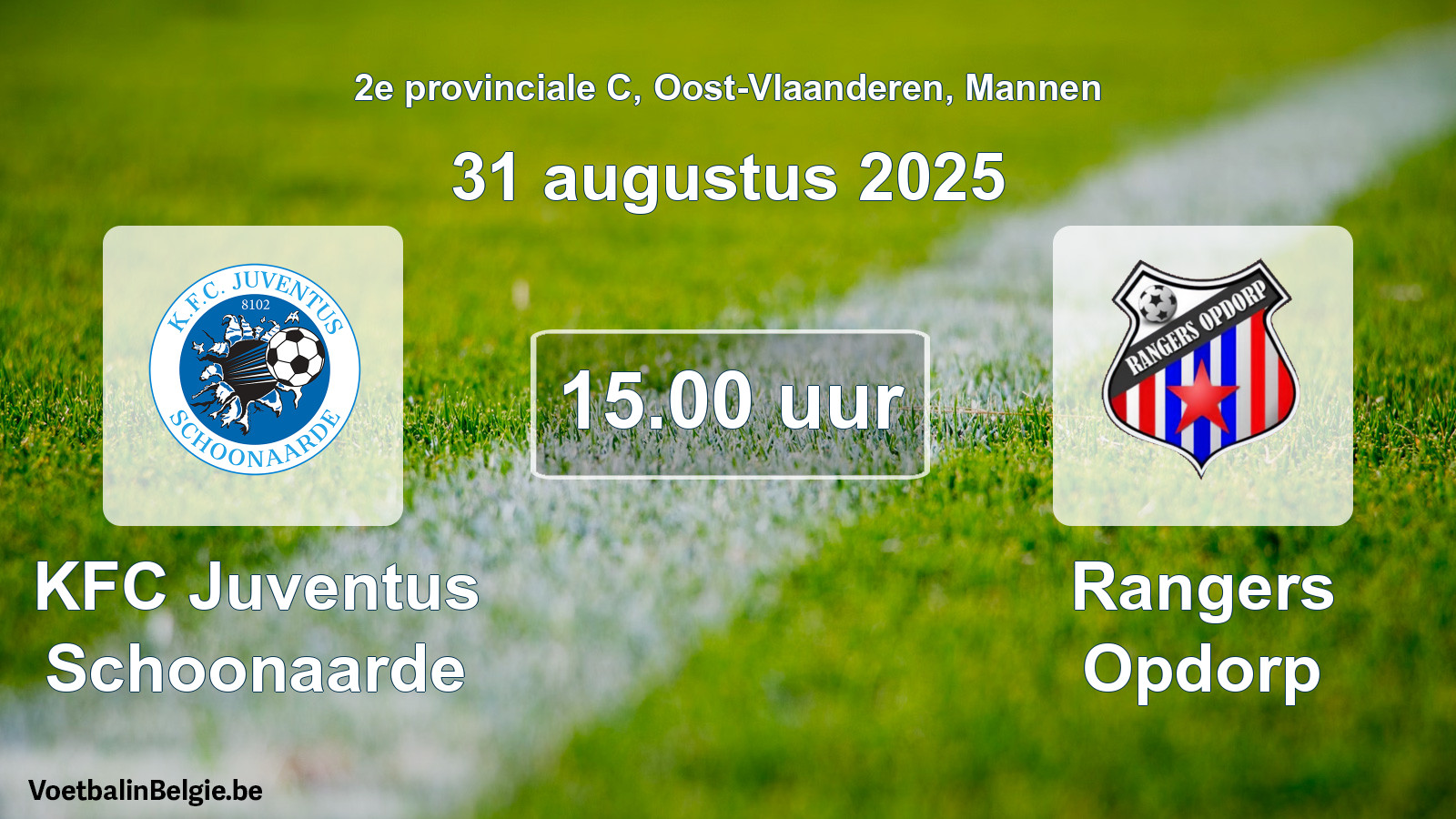 Scheduled match men football: KFC Juventus Schoonaarde - Rangers Opdorp (31 August 2025)