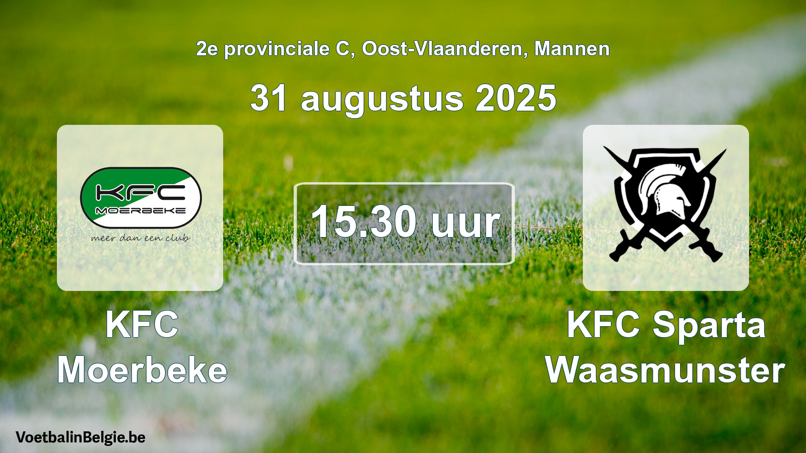 Scheduled match men football: KFC Moerbeke - KFC Sparta Waasmunster (31 August 2025)