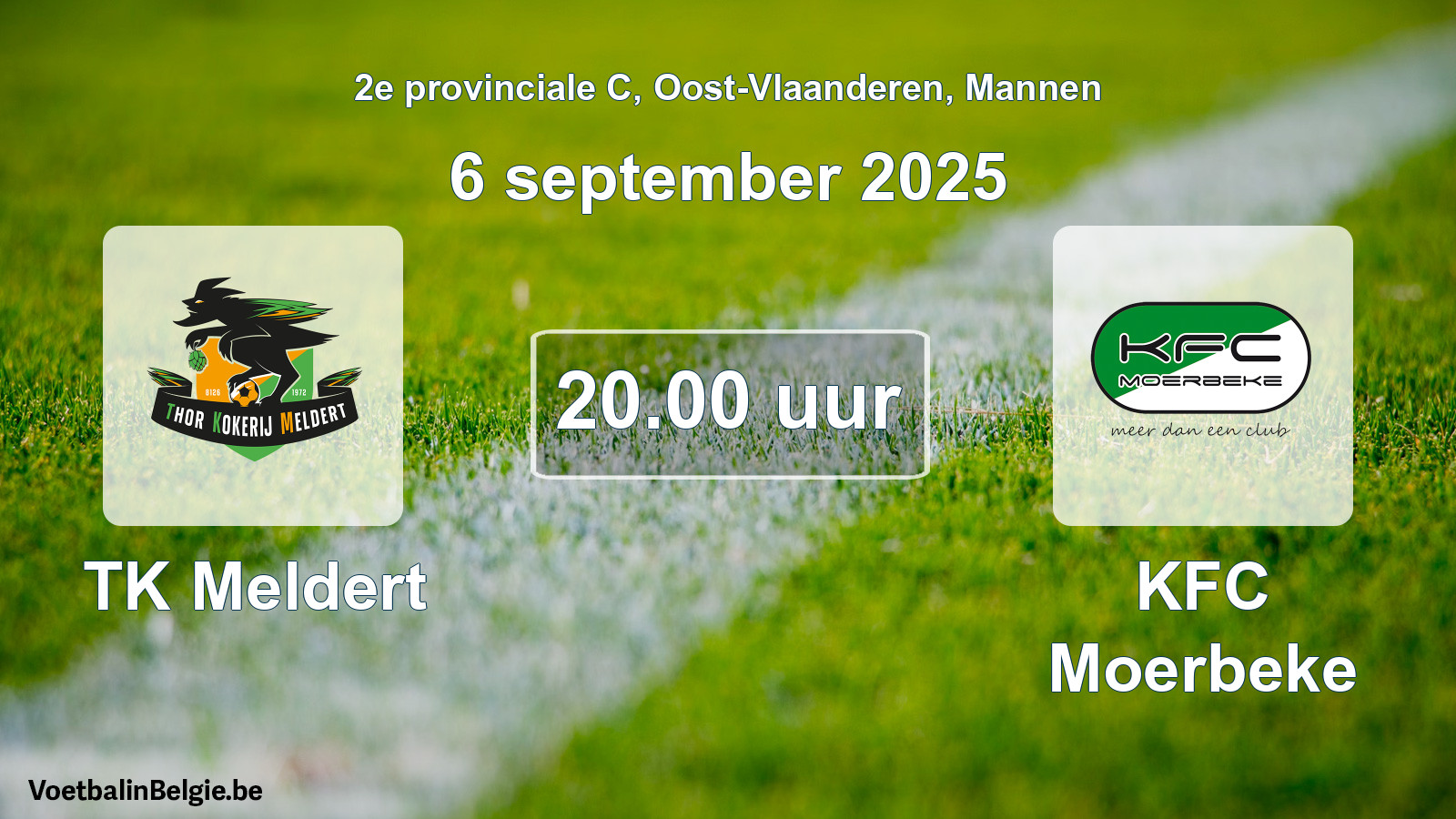 Scheduled match men football: TK Meldert - KFC Moerbeke (6 September 2025)