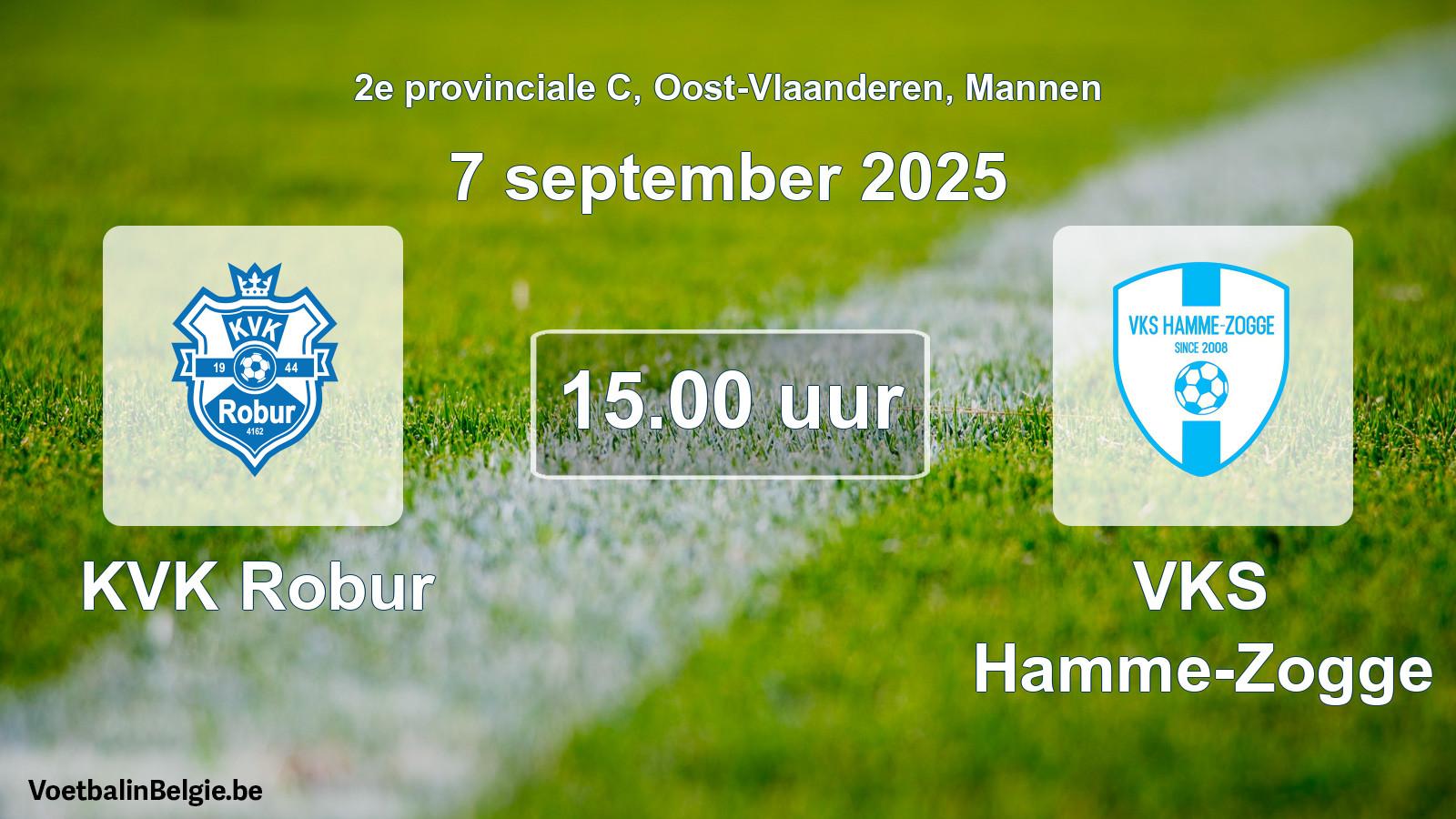 Scheduled match men football: KVK Robur - VKS Hamme-Zogge (7 September 2025)