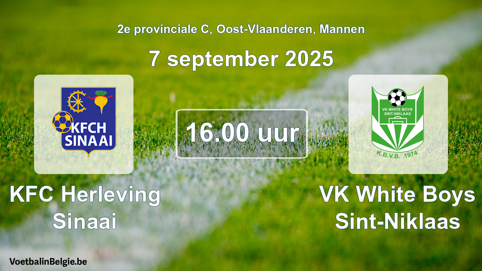 Scheduled match men football: KFC Herleving Sinaai - VK White Boys Sint-Niklaas (7 September 2025)