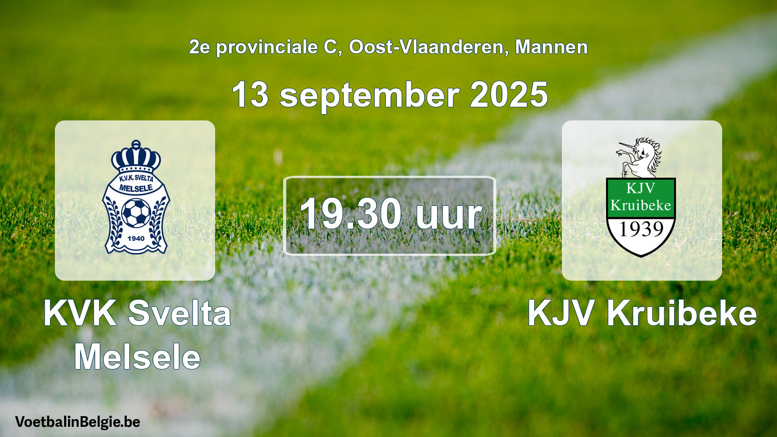 Scheduled match men football: KVK Svelta Melsele - KJV Kruibeke (13 September 2025)