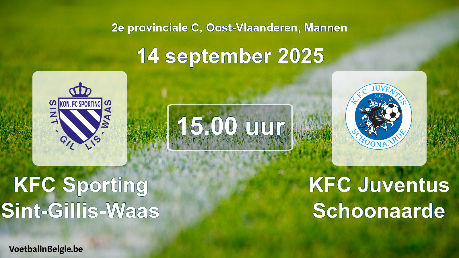Scheduled match men football: KFC Sporting Sint-Gillis-Waas - KFC Juventus Schoonaarde (14 September 2025)
