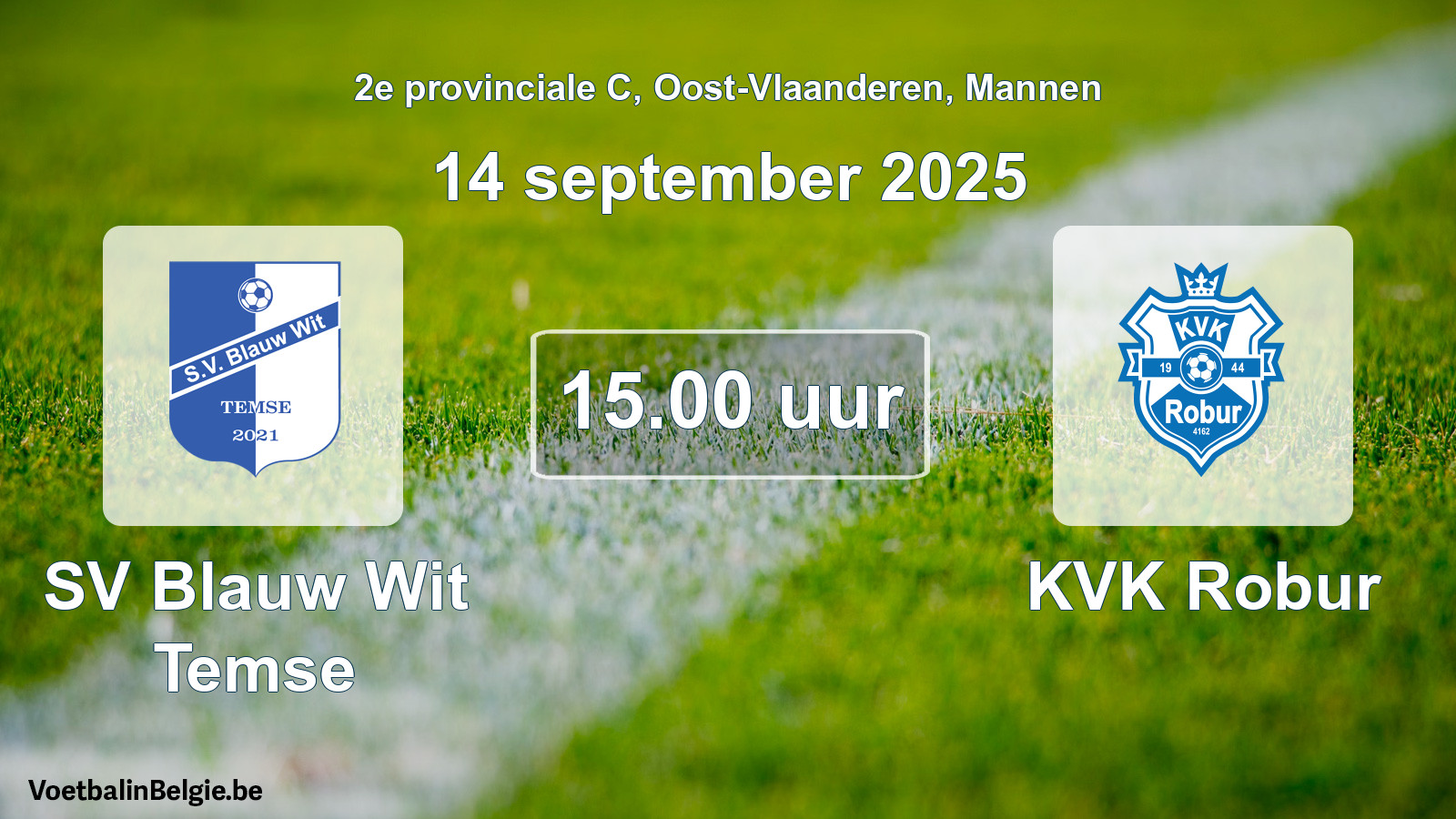 Scheduled match men football: SV Blauw Wit Temse - KVK Robur (14 September 2025)