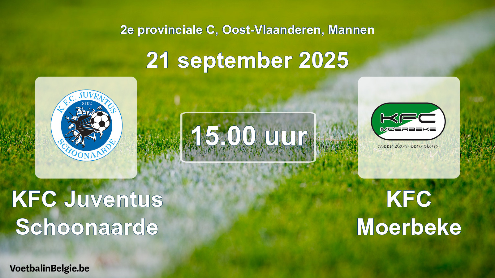 Scheduled match men football: KFC Juventus Schoonaarde - KFC Moerbeke (21 September 2025)