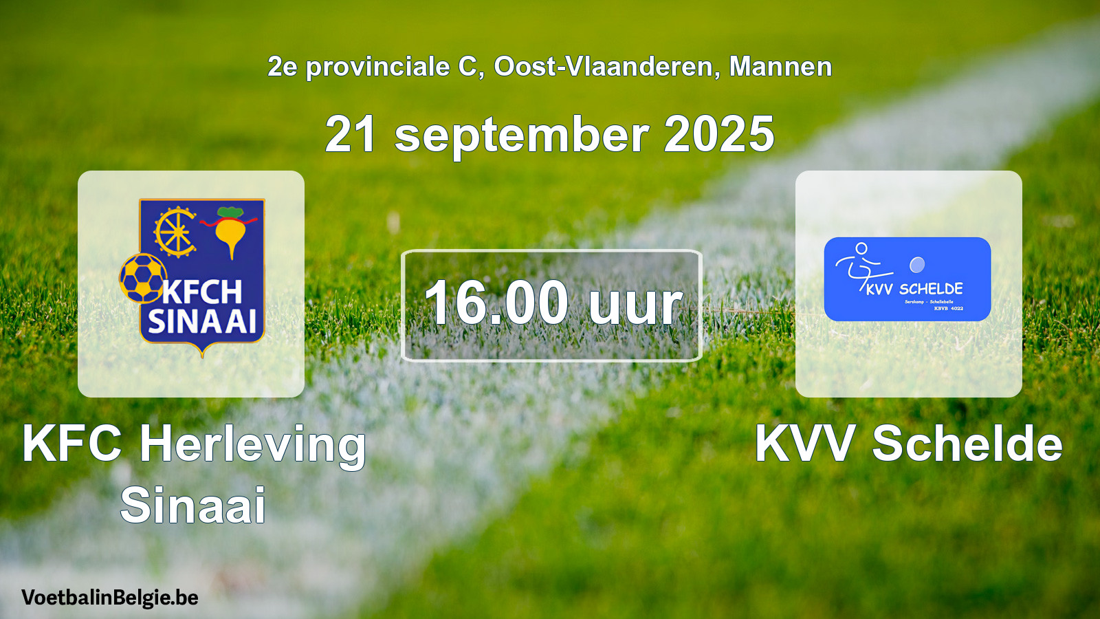 Scheduled match men football: KFC Herleving Sinaai - KVV Schelde (21 September 2025)