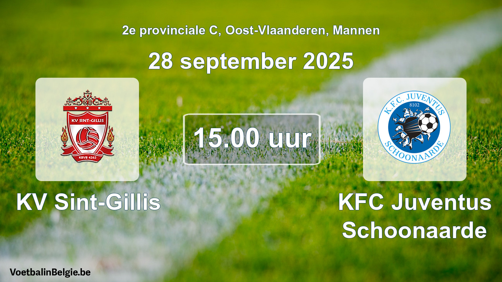 Scheduled match men football: KV Sint-Gillis - KFC Juventus Schoonaarde (28 September 2025)