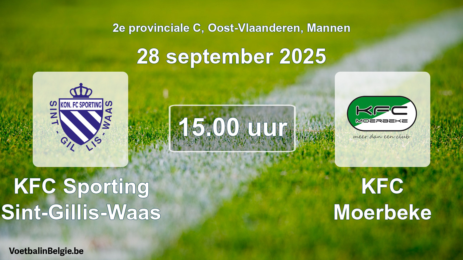 Scheduled match men football: KFC Sporting Sint-Gillis-Waas - KFC Moerbeke (28 September 2025)