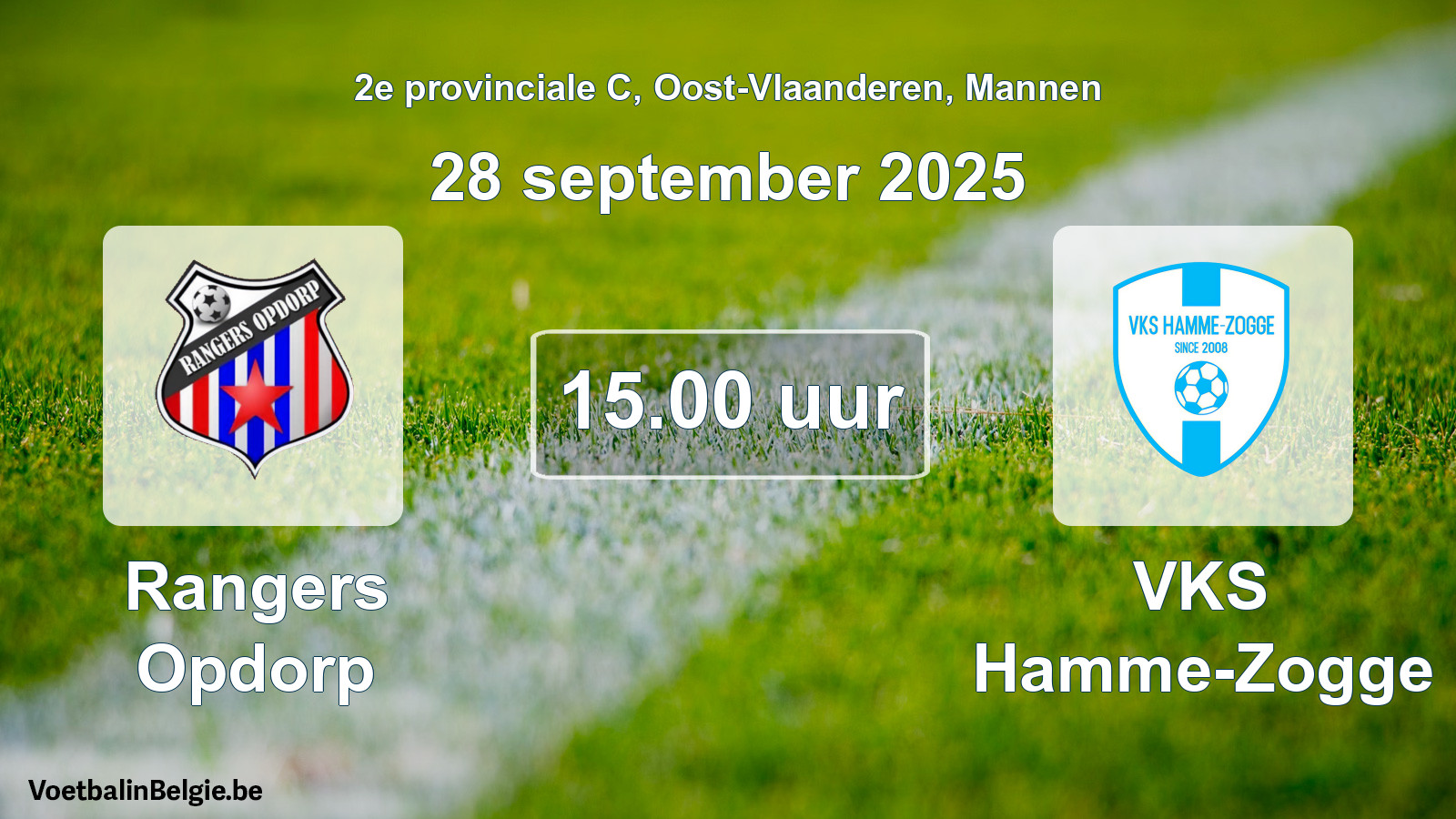 Geplantes Spiel männer-Fußball: Rangers Opdorp - VKS Hamme-Zogge (28 September 2025)