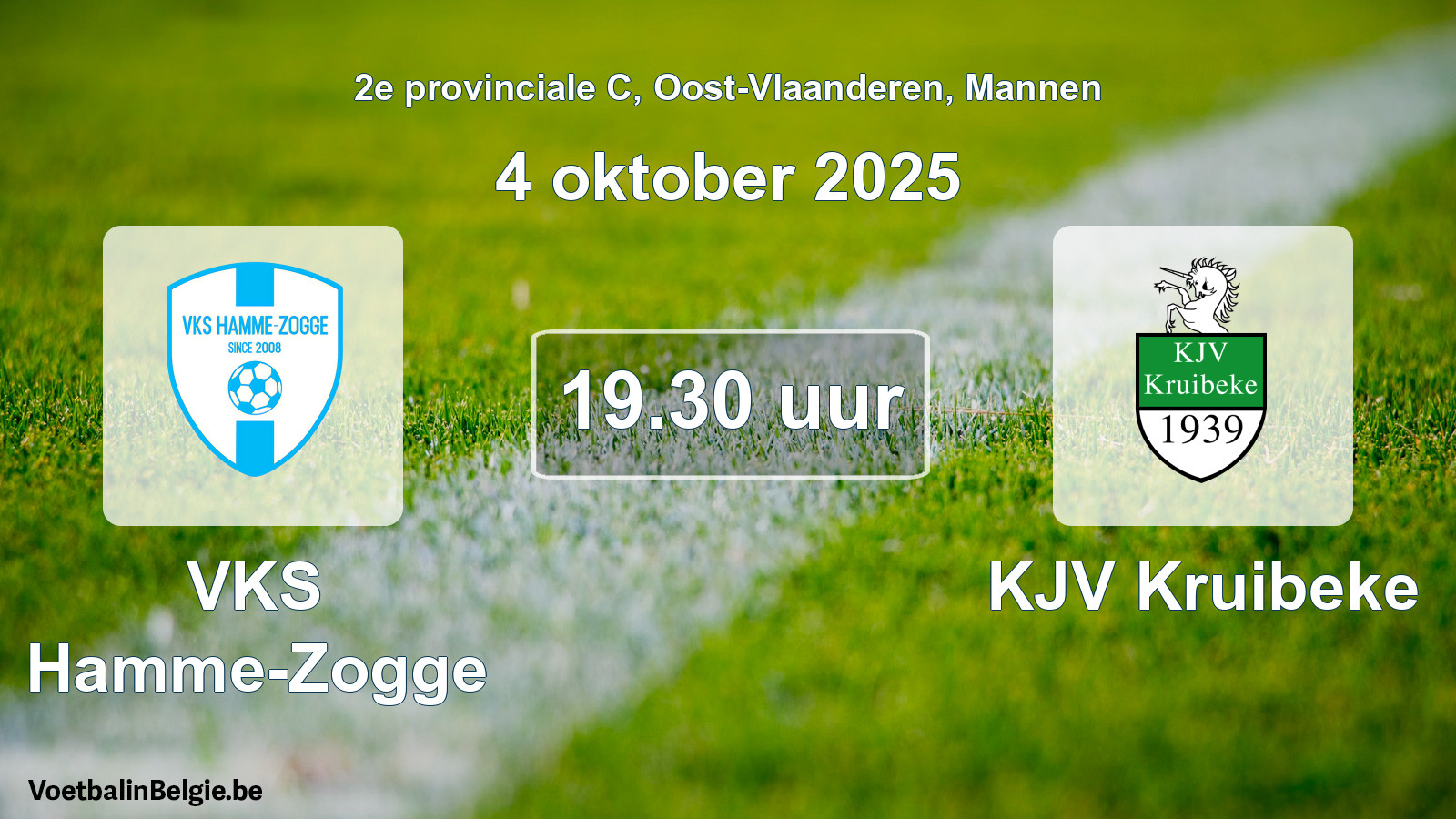 Scheduled match men football: VKS Hamme-Zogge - KJV Kruibeke (4 October 2025)