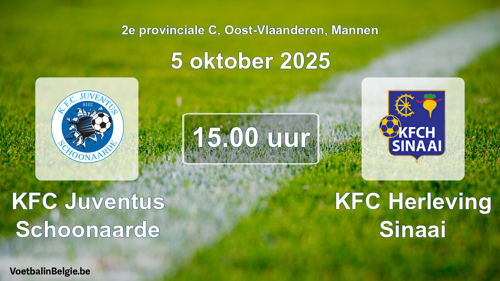 Scheduled match men football: KFC Juventus Schoonaarde - KFC Herleving Sinaai (5 October 2025)