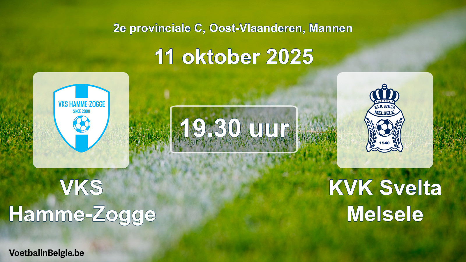 Scheduled match men football: VKS Hamme-Zogge - KVK Svelta Melsele (11 October 2025)