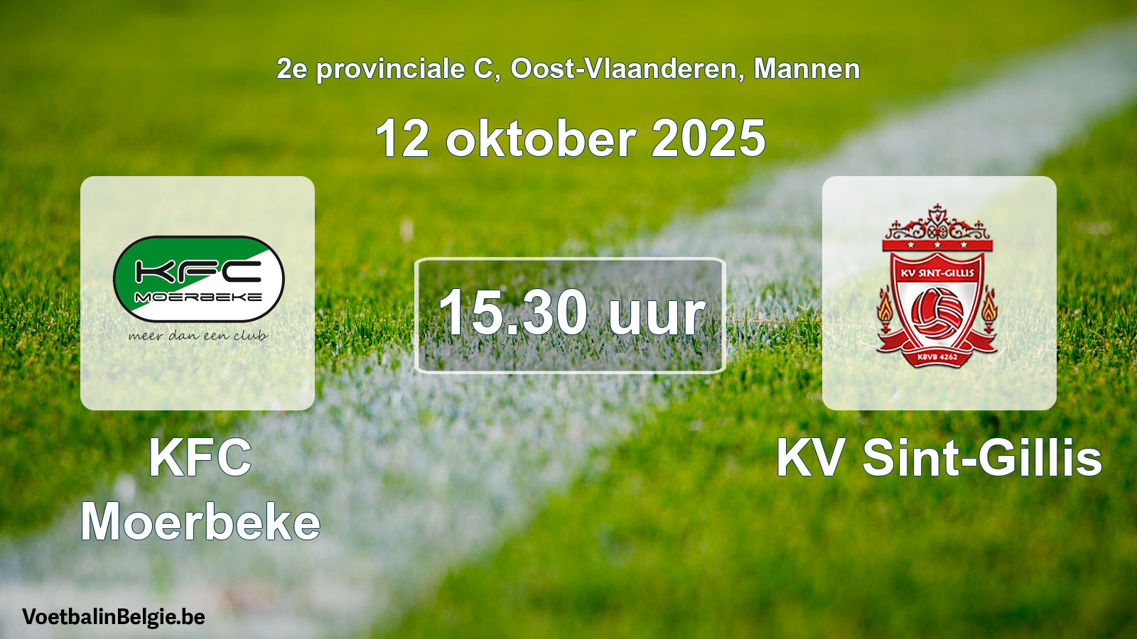 Scheduled match men football: KFC Moerbeke - KV Sint-Gillis (12 October 2025)