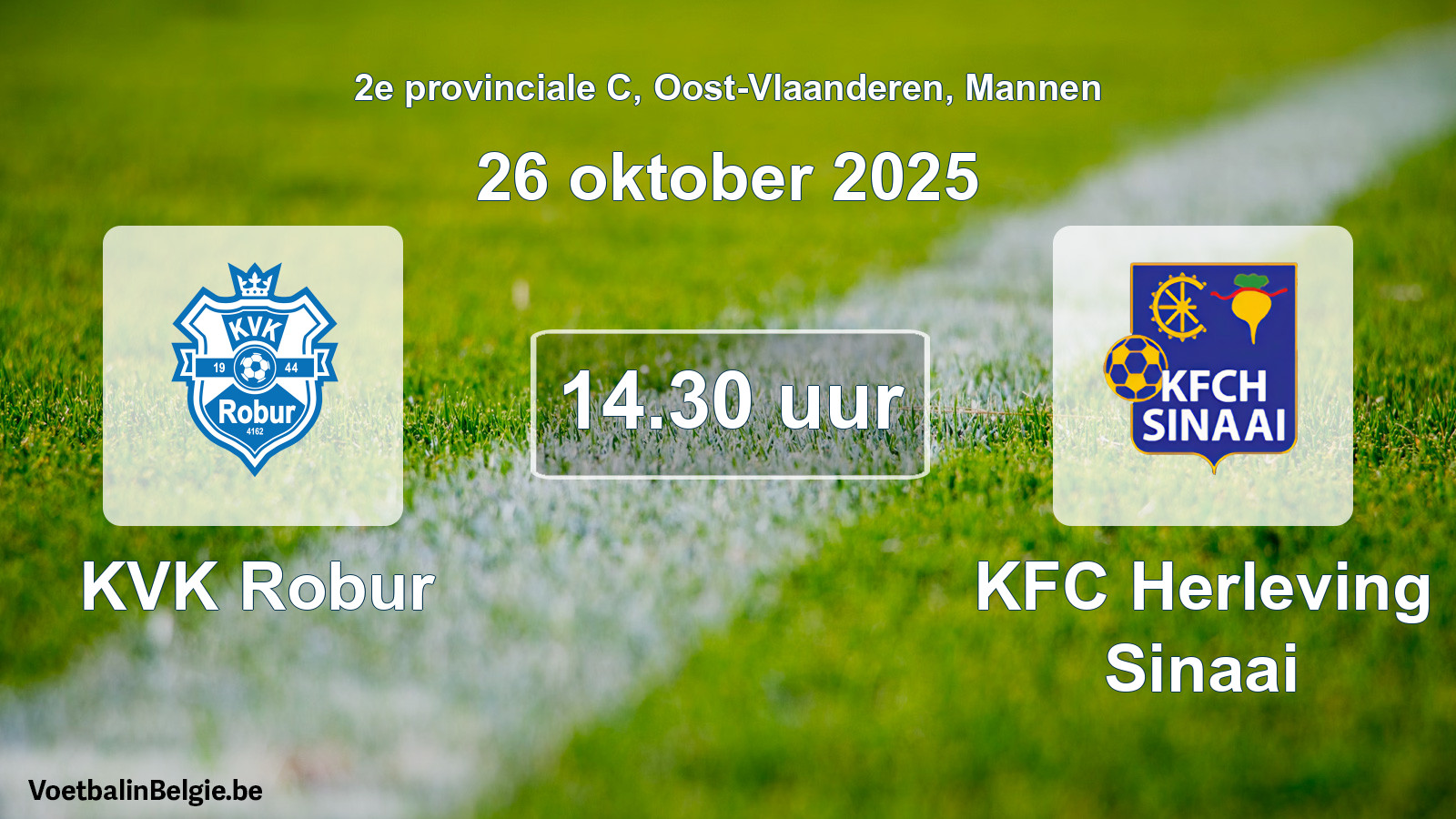 Scheduled match men football: KVK Robur - KFC Herleving Sinaai (26 October 2025)