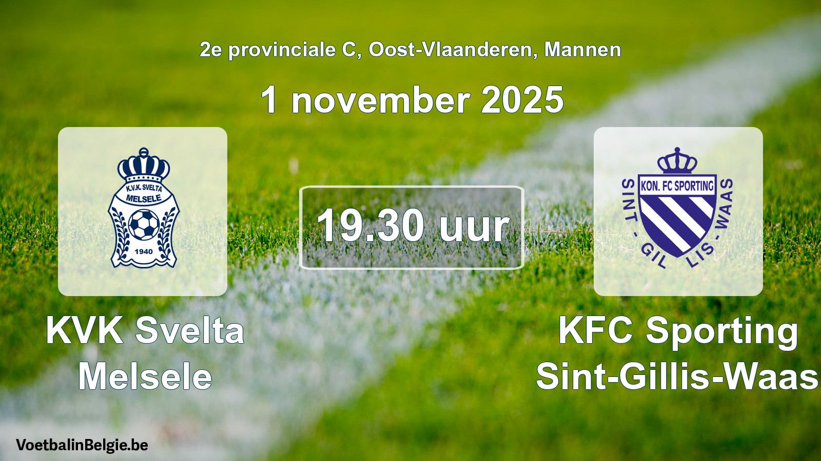 Scheduled match men football: KVK Svelta Melsele - KFC Sporting Sint-Gillis-Waas (1 November 2025)