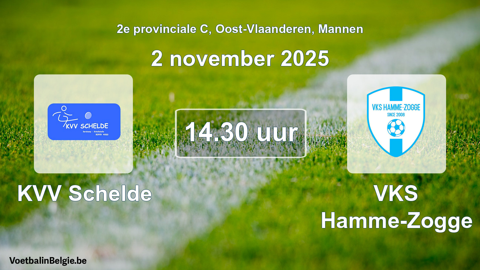 Scheduled match men football: KVV Schelde - VKS Hamme-Zogge (2 November 2025)