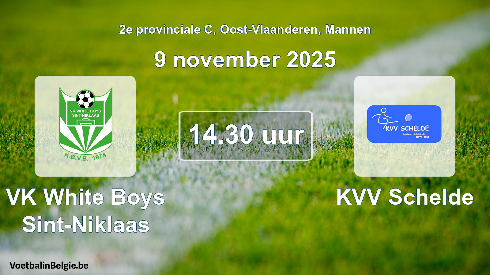 Scheduled match men football: VK White Boys Sint-Niklaas - KVV Schelde (9 November 2025)
