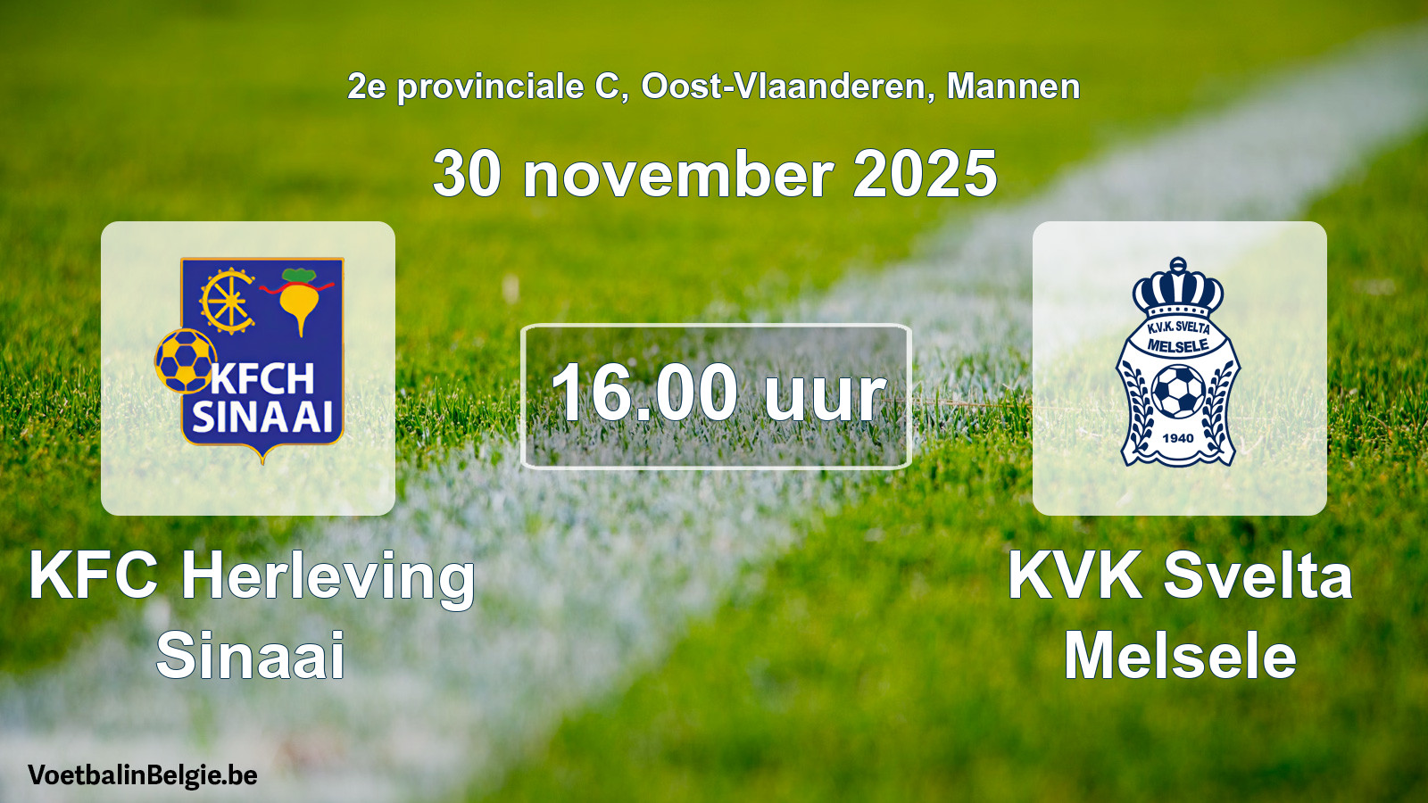 Scheduled match men football: KFC Herleving Sinaai - KVK Svelta Melsele (30 November 2025)