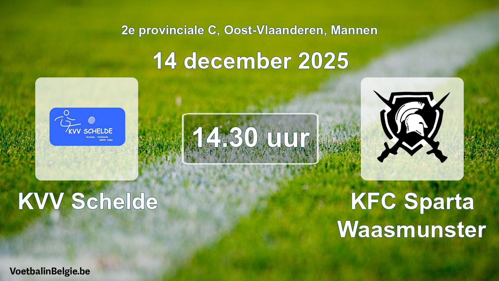 Scheduled match men football: KVV Schelde - KFC Sparta Waasmunster (14 December 2025)