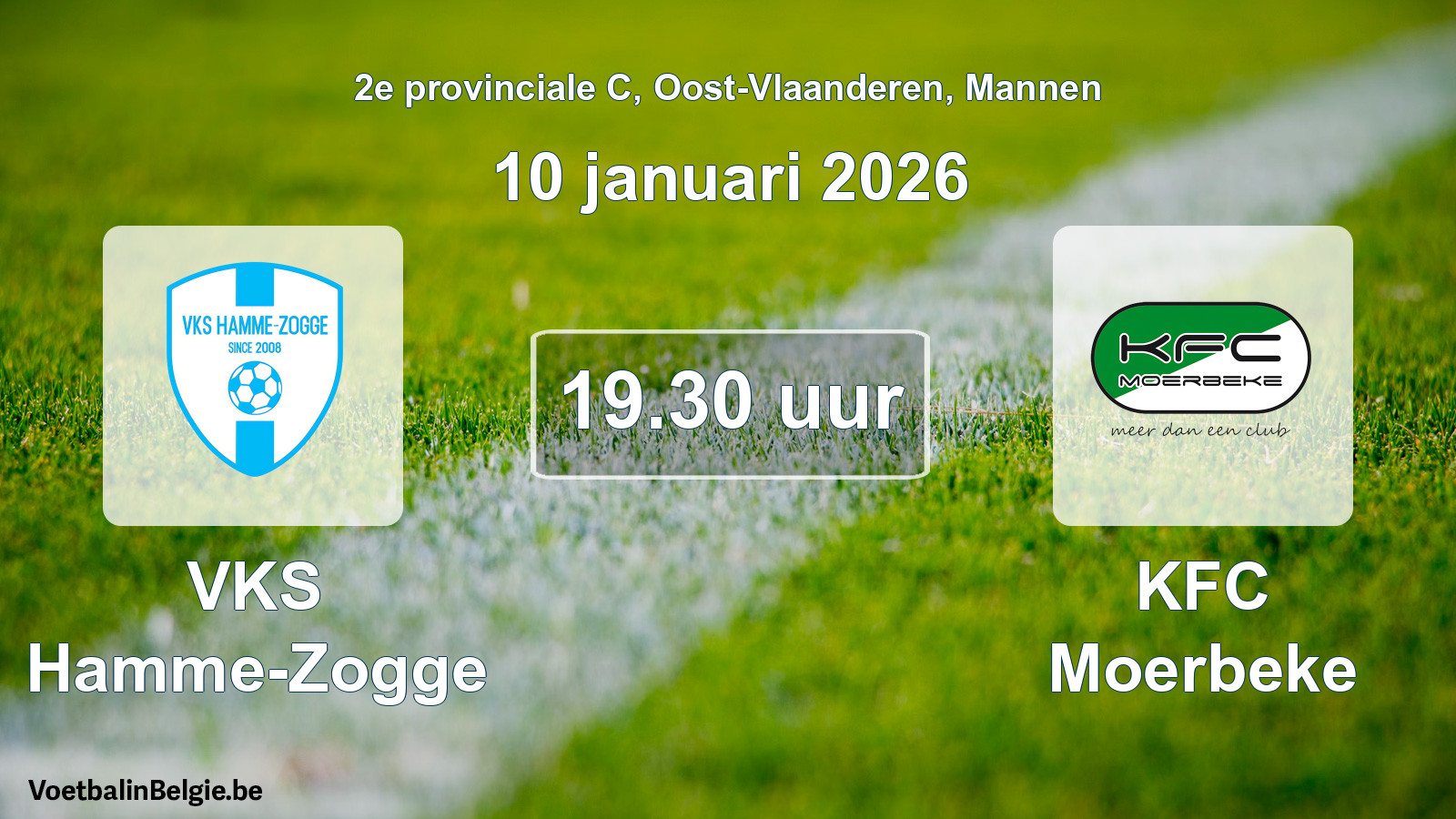 Scheduled match men football: VKS Hamme-Zogge - KFC Moerbeke (10 January 2026)