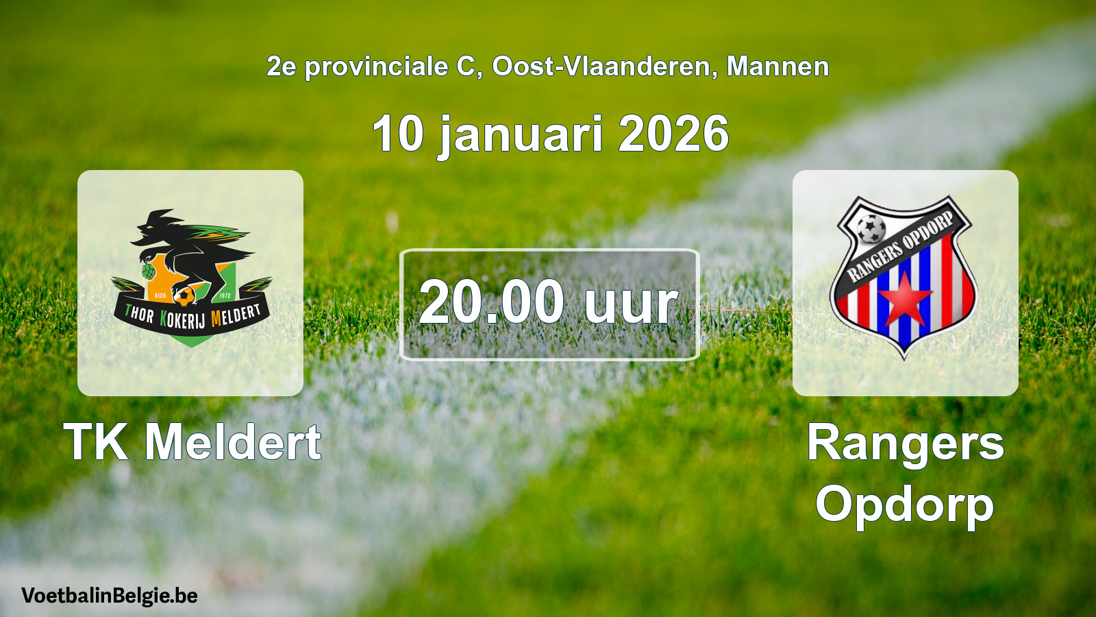 Scheduled match men football: TK Meldert - Rangers Opdorp (10 January 2026)