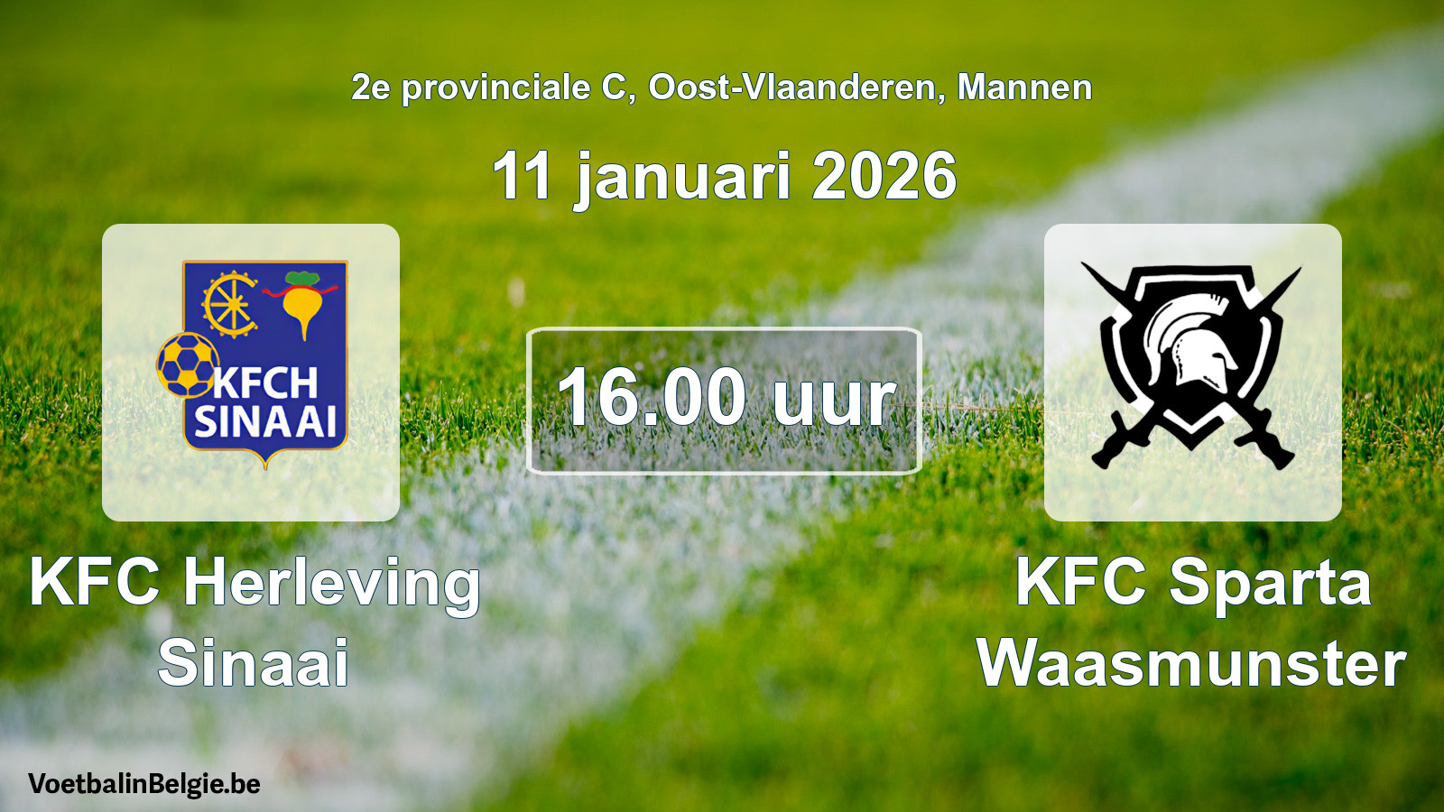 Scheduled match men football: KFC Herleving Sinaai - KFC Sparta Waasmunster (11 January 2026)