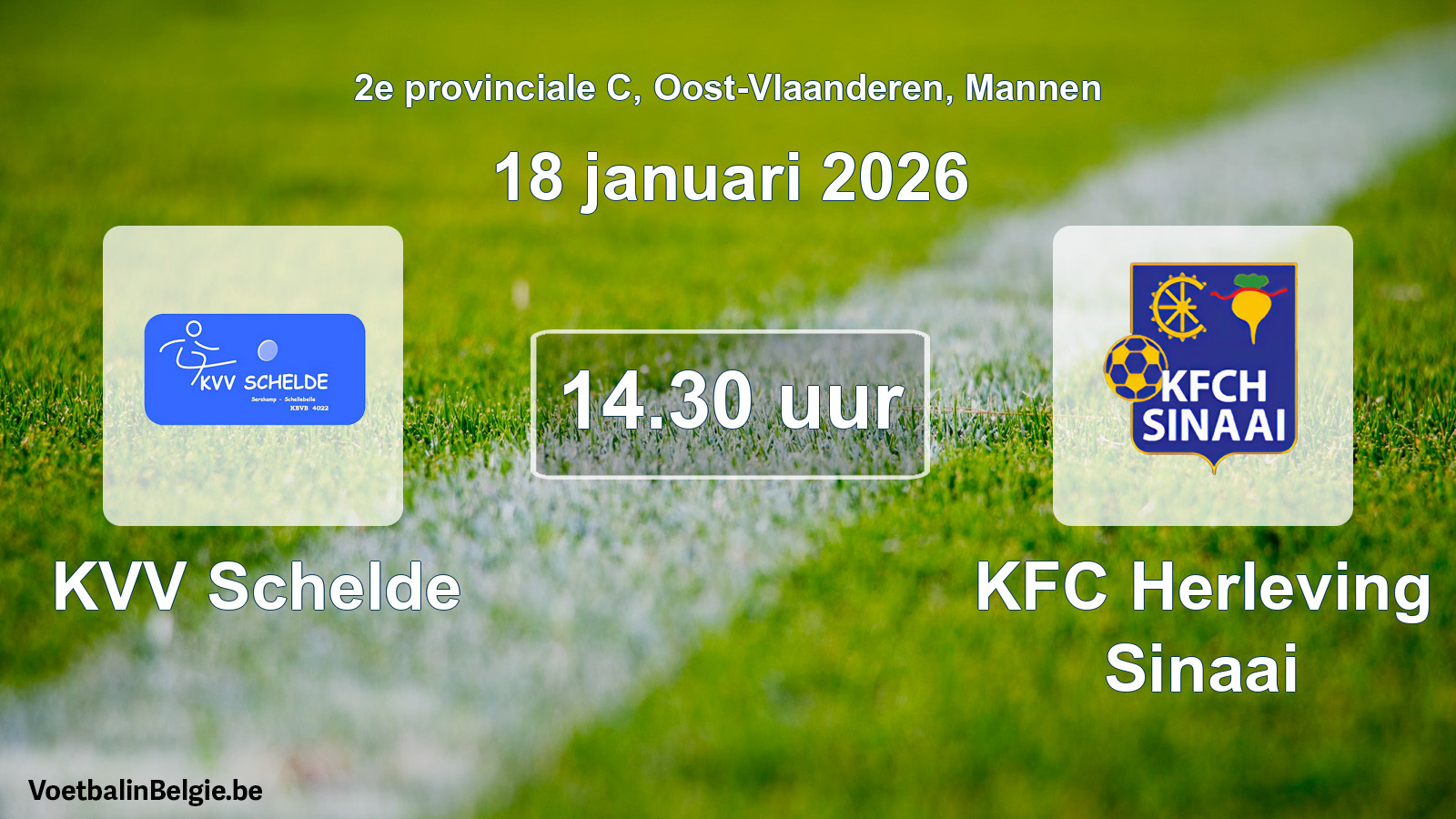 Scheduled match men football: KVV Schelde - KFC Herleving Sinaai (18 January 2026)