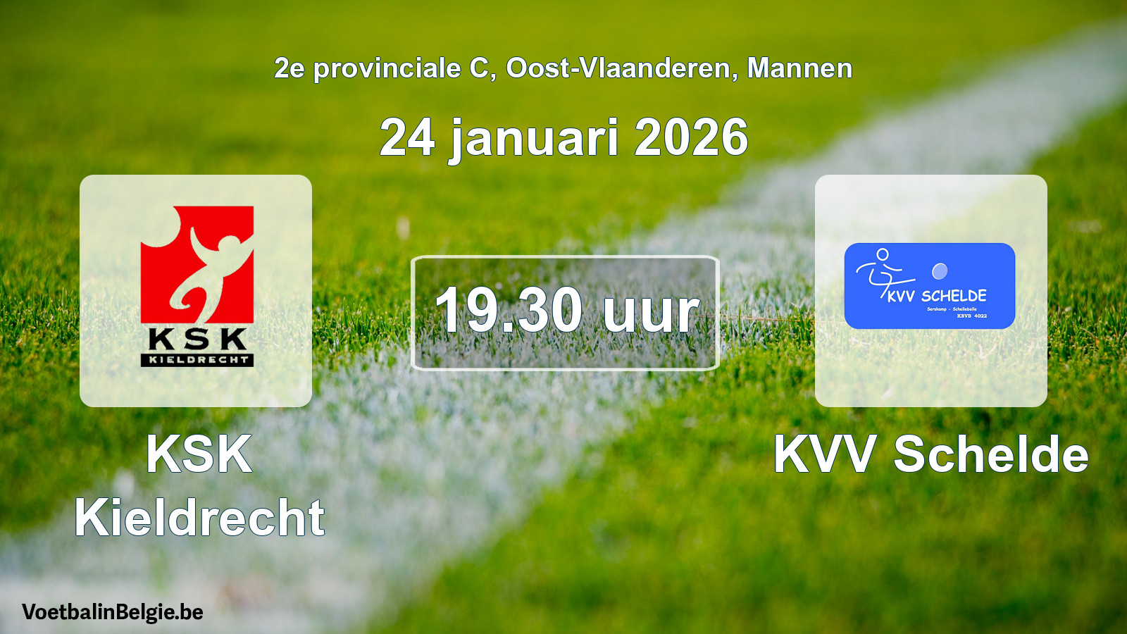 Scheduled match men football: KSK Kieldrecht - KVV Schelde (24 January 2026)