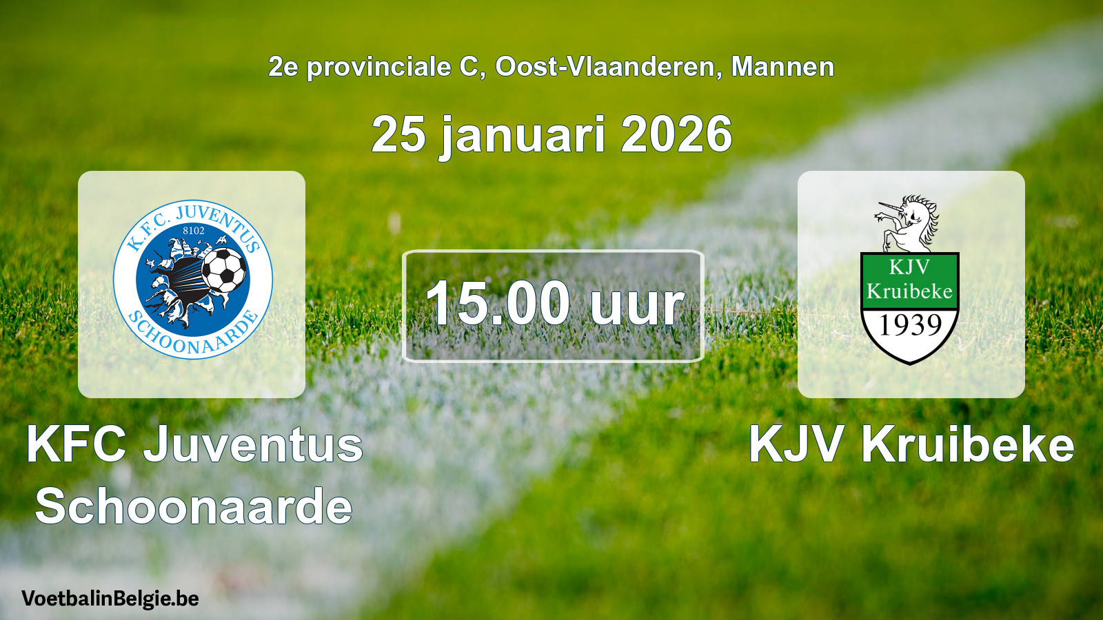 Scheduled match men football: KFC Juventus Schoonaarde - KJV Kruibeke (25 January 2026)
