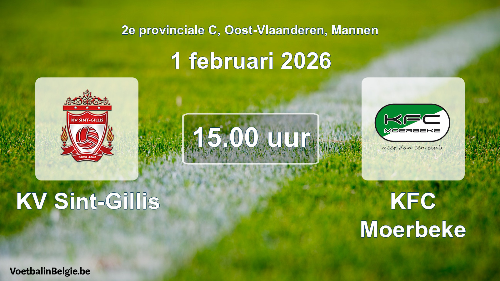 Scheduled match men football: KV Sint-Gillis - KFC Moerbeke (1 February 2026)